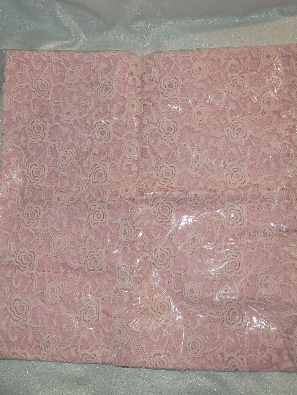 Land Of Nod Pink Lace Pillow Cover